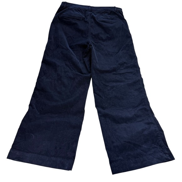 Loft The Palmer Wide Leg Corduroy Pants Navy Blue Curvy High Rise Womens 12 - Picture 2 of 11